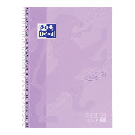 Oxford - Notizbuch Touch Peabook A4+ 4-Loch-Linie 80 Blatt Pastellviolett