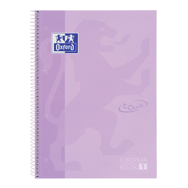 Notizbuch Oxford Touch Europeanbook A4+ 4-Loch-Linie 80VVE Pastellpila