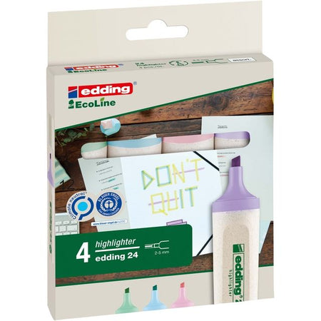 Edding - Textmarker 24 EcoLine pastell sortiert, 4er-Set