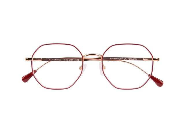 Lesen Sie eine Brille Ich brauche dich Yoko +2,5 DPT Red-Buyer