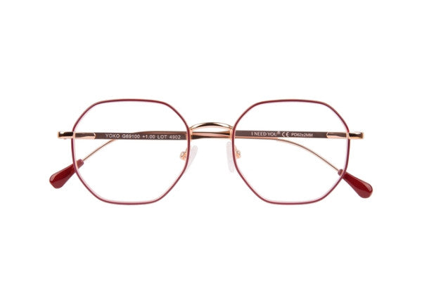 I Need You - Lesebrille +2,00 dpt Yoko rot-kupfer