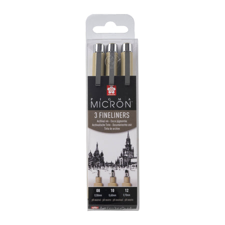 Sakura - Fineliner Pigma Micron 3er-Set Schreibbreiten schwarz