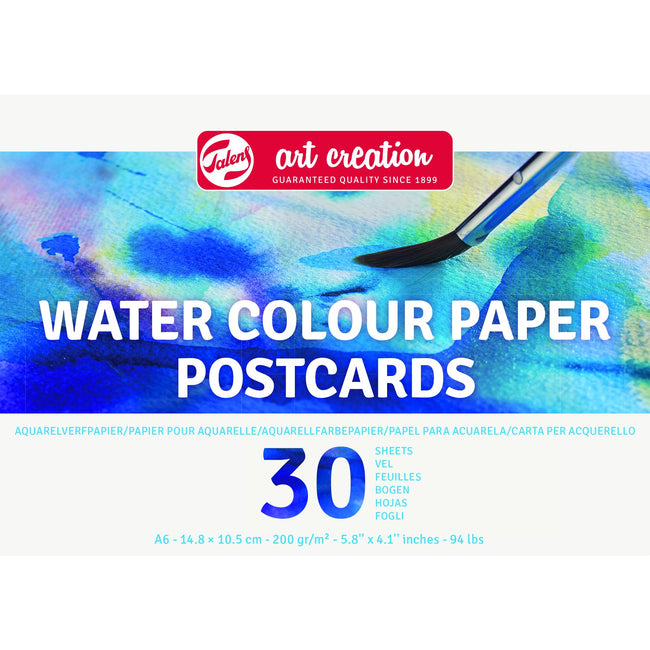 Talens Art Creation - Aquarell-Malpapier Art Creation 30 weiße Blätter 200gr 148x105mm blau | 3 Stück