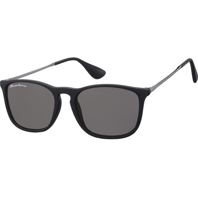 Montana – Sonnenbrille mit Rauchglas und Metallbügeln in Schwarz