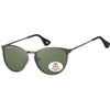 Montana – Sonnenbrille mit grünem, polarisiertem, rundem, stahlfarbenem G15-Glas
