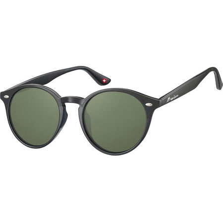 Montana – Sonnenbrille mit grünem G15-Rundglas in Schwarz