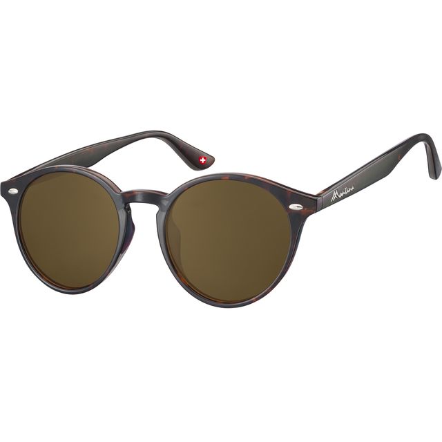 Montana – Sonnenbrille mit brauner runder Glasschildkröte
