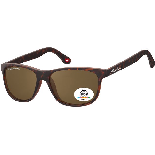 Montana – Sonnenbrille mit braunem polarisiertem Glas in Schildkrötenoptik
