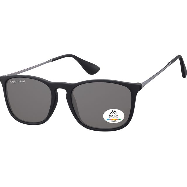 Montana – Sonnenbrille mit rauchpolarisiertem Glas und schwarzen Metallbügeln