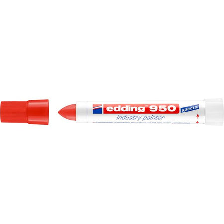 Edding - Filzstift 950 Pastenmarker Industrie rund 10mm rot | 10 Stück