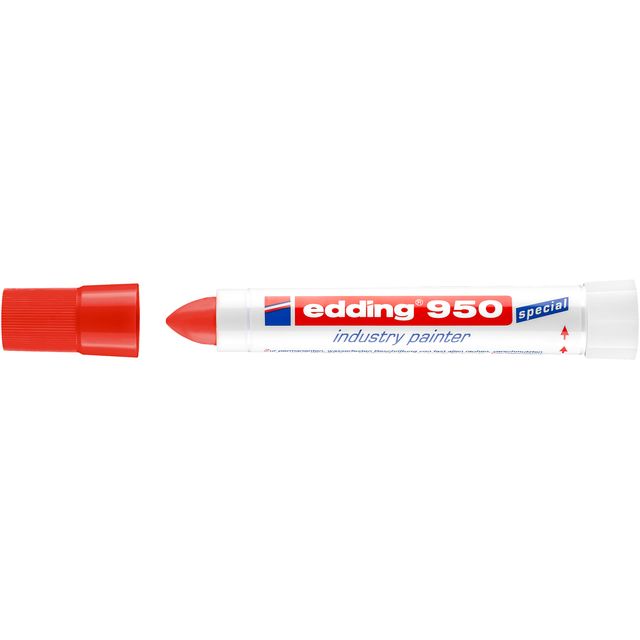 Edding - Filzstift 950 Pastenmarker Industrie rund 10mm rot | 10 Stück