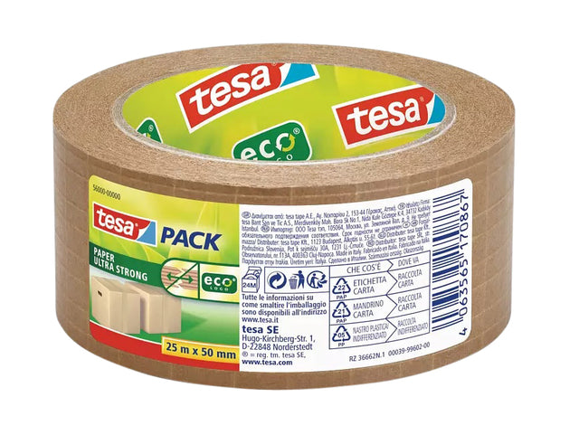 Verpackungsband TESA 56000 ECO -Papier 50mmx25m | 6 Stück