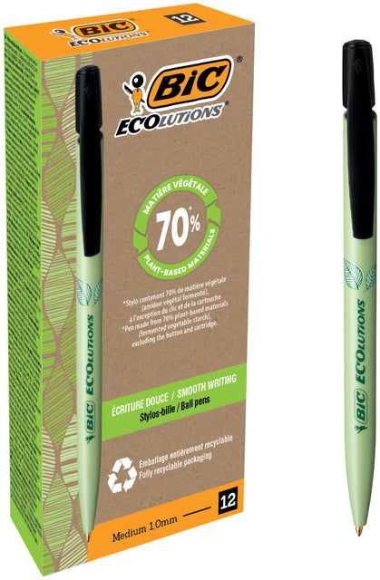 Bälle BIC Ecolutions Media Clic Bio-basiertes mittelschwarz