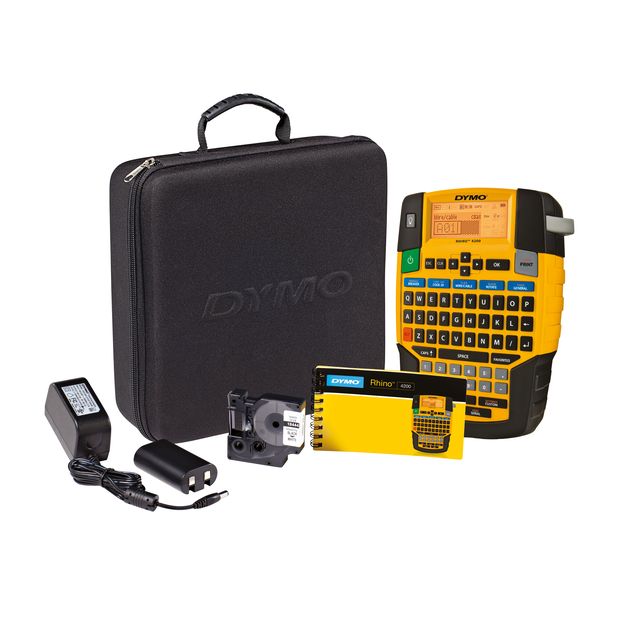 Dymo - Etikettendrucker Rhino 4200 Industrial Azerty 19mm Gelb im Koffer