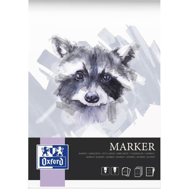 Oxford - Zeichenblock-Marker A3 15 Blatt 180 Gramm | 10 Stück