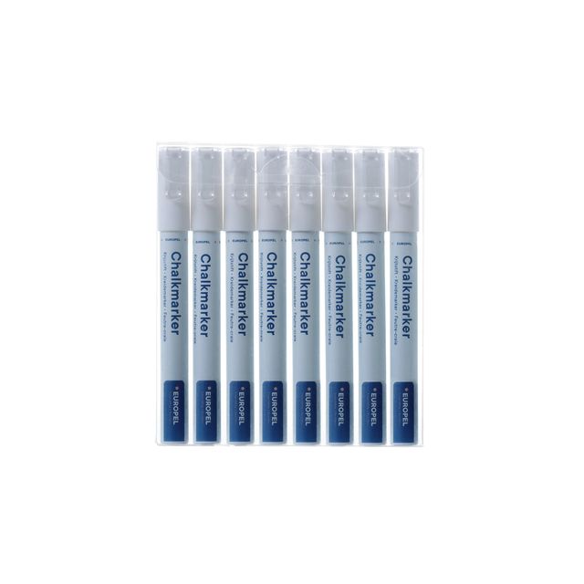 Europel – Kreidemarker-Peel, 3 mm, weißes Gehäuse, 8 Stück