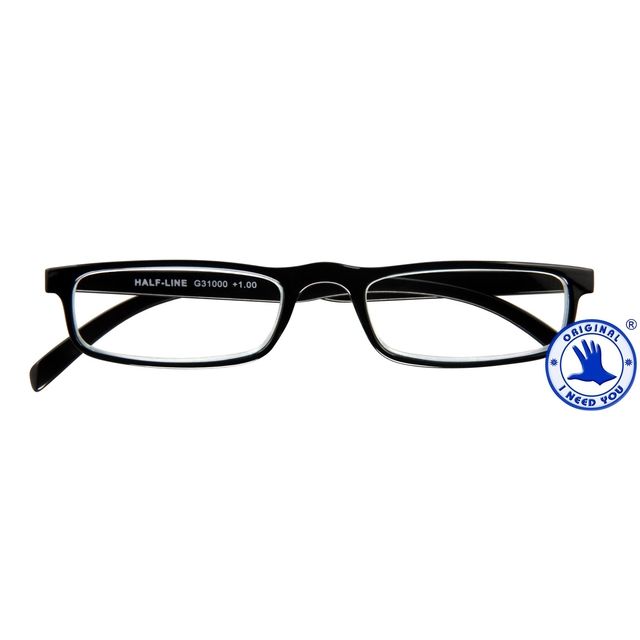 I Need You - Lesebrille +1,00 dpt Halblinie schwarz