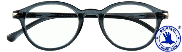 Lesen Sie eine Brille Ich brauche Sie tropisch +2,00 dpt grau