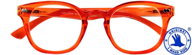 Lesen Sie eine Brille Ich brauche Sie Lollipop +1,50 dpt Orange