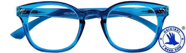 Lesen Sie eine Brille Ich brauche Sie lollipop +2.00 dpt blau