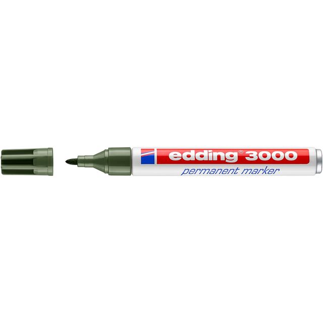Edding - Filzstift 3000 rund 1,5-3mm olivgrün | 10 Stück