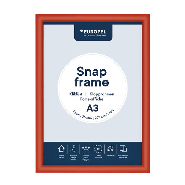 Europel - Klapprahmenhülle A3 25mm rot