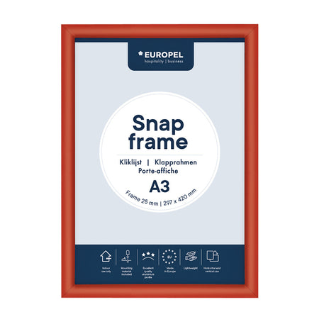 Europel - Klapprahmenhülle A3 25mm rot