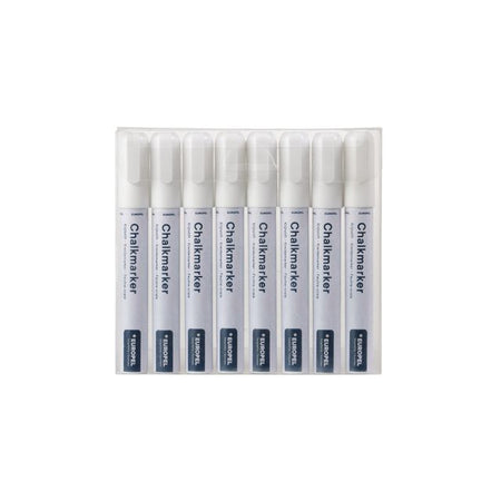 Europel – Kreidemarker-Peel, 6 mm, weißes Gehäuse, 8 Stück