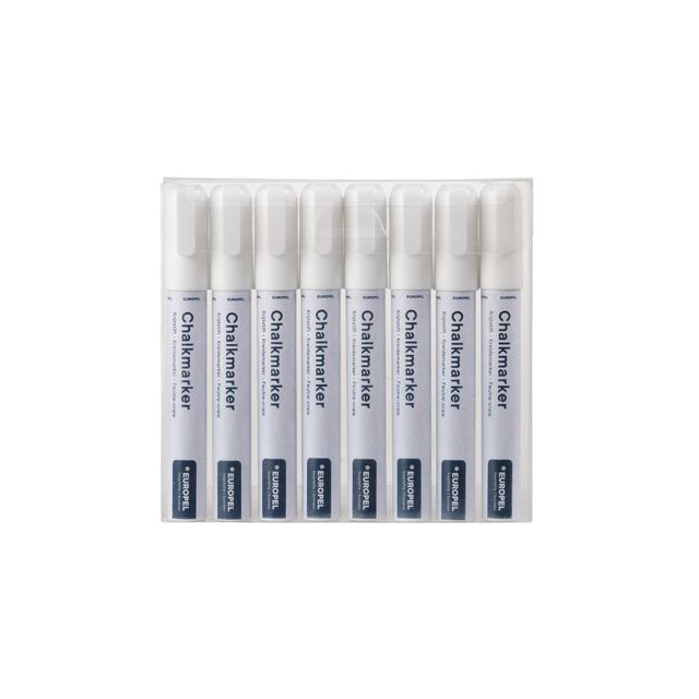 Europel – Kreidemarker-Peel, 6 mm, weißes Gehäuse, 8 Stück