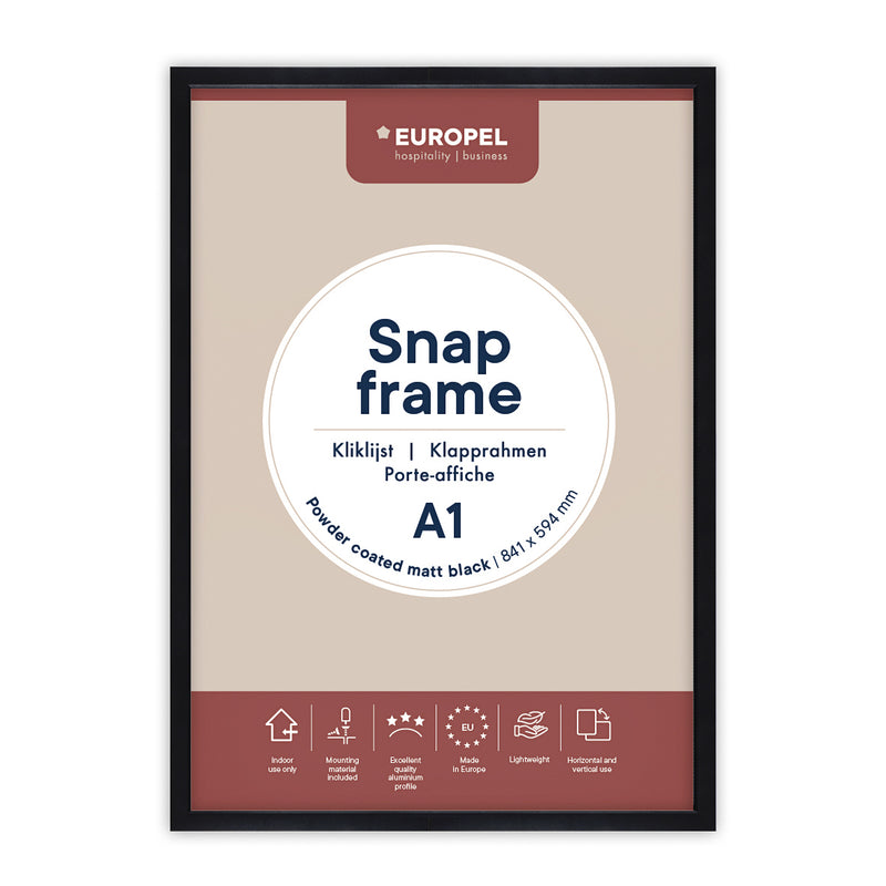 Europel - Klapprahmenfolie A1 25mm mattschwarz
