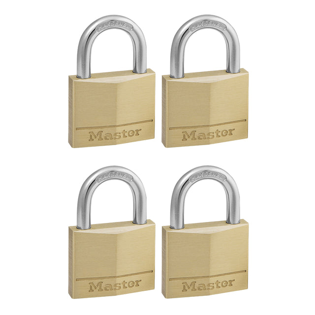 Master Lock - Vorhängeschloss MasterLock 4 gleichschließend Messing 40 mm 4 Stück