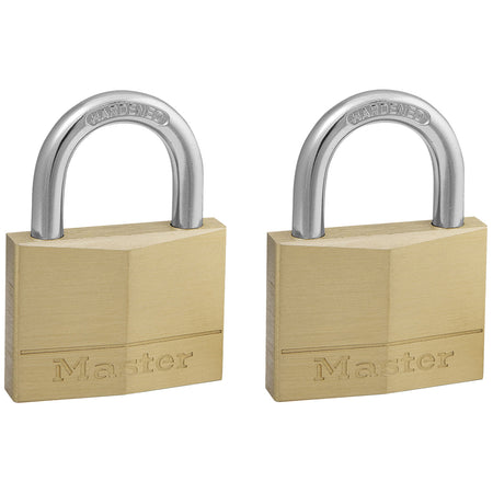 Master Lock - Vorhängeschloss MasterLock 2 gleichschließend Messing 50 mm 2 Stück