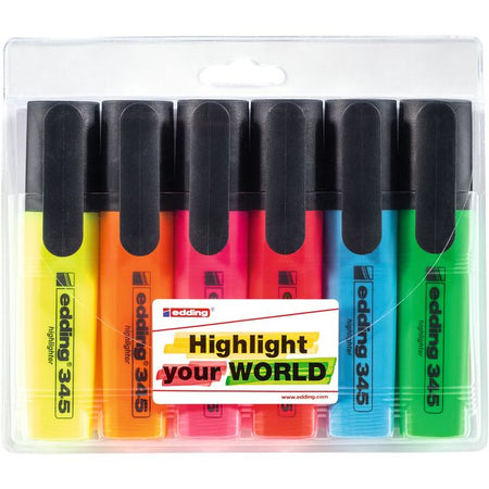 Edding - Highlighter 345 2-5mm sortiertes Set mit 6 Stück