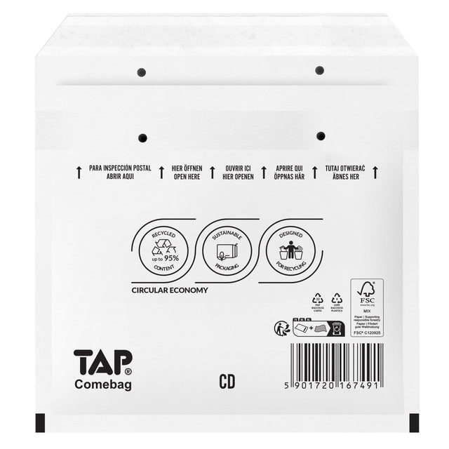 TAP - Umschlag Comebag Luftkissen für CD 200x175mm 100 Stück