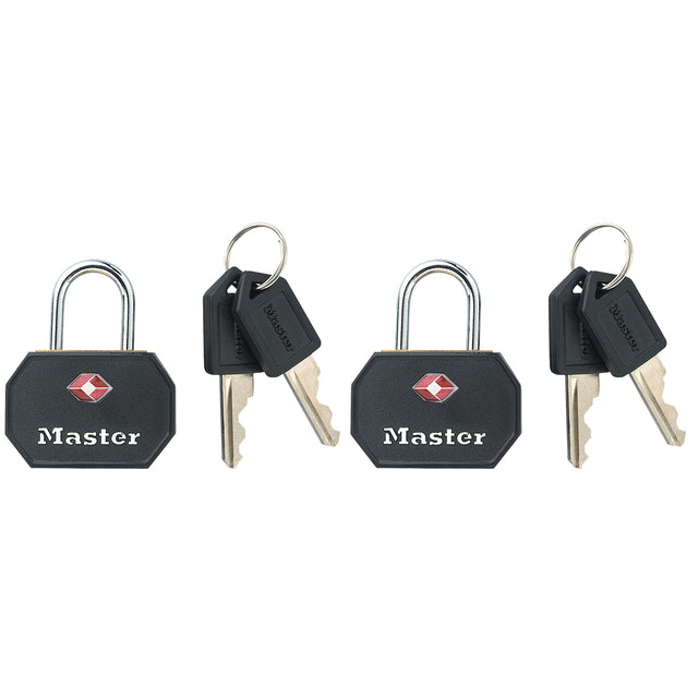 Master Lock - Vorhängeschloss Masterlock 2 gleichschließend Aluminium TSA schwarz 30mm 2 Stück
