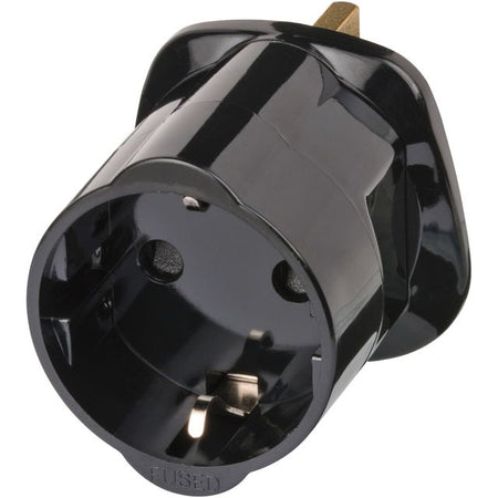Brennerstuhl - Reisestecker-Adapter GB/UK mit schwarzer Erdung