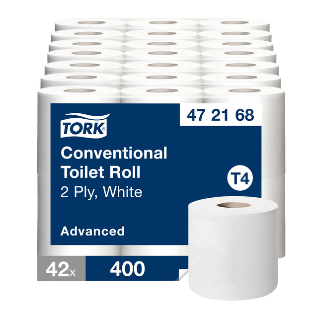 Toilettenpapier Tork T4 Advanced 2-Laags 400vel White 472168