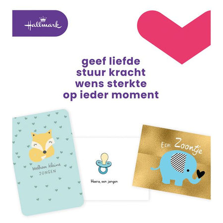 Hallmark – Grußkarten-Nachfüllset „Geburt des Sohnes“, 6 Karten