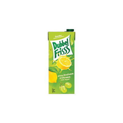 DubbelFrisss - Fruchtgetränk, weiße Traube, Zitrone, Packung 1500 ml