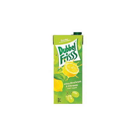 DubbelFrisss - Fruchtgetränk, weiße Traube, Zitrone, Packung 1500 ml