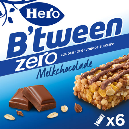 Hero - Snack B'tween Milchschokolade Null 6er-Pack Riegel 20gr