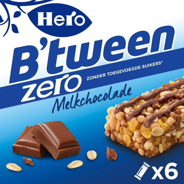 Hero - Snack B'tween Milchschokolade Null 6er-Pack Riegel 20gr