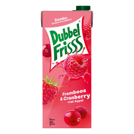Dubbelfrisss - Fruchtgetränk Himbeere Schwarze Johannisbeere Packung 1500ml | 8 Stück