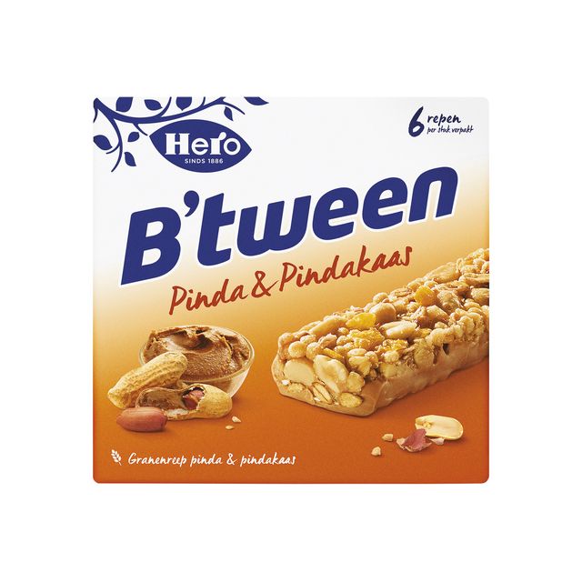 Hero - Snack B'tween Erdnuss-Erdnussbutter 6er-Pack Riegel 25gr | 10 Stück