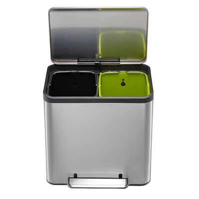 EKO - Treteimer EcoCasa Recycler 15+15 Liter Edelstahl