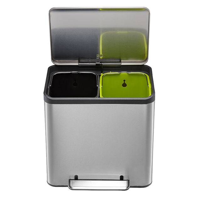 EKO - Treteimer EcoCasa Recycler 15+15 Liter Edelstahl