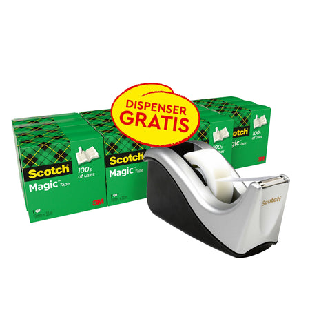 Scotch - Klebeband Magic 19mmx33m + Halter mit 16 Rollen
