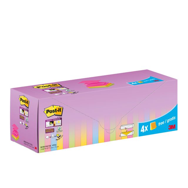 Post-it - Notizblock 3m z-note r330 ss 76x76mm sortiert | 6 Stück