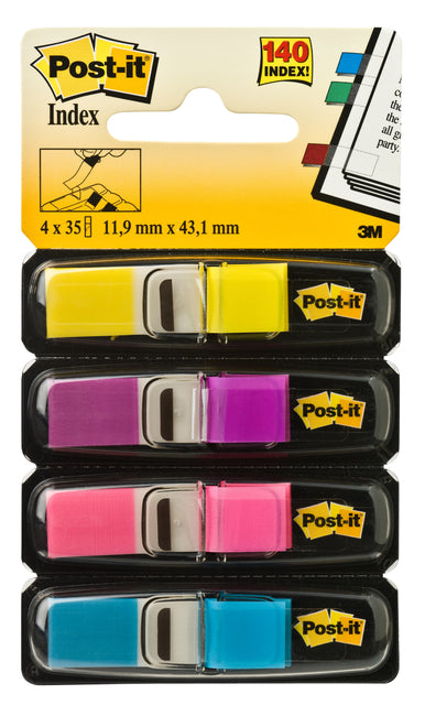 Registerblätter 3m Post-it 683 11,9x43,2mm 4 Farben | Set mit 140 Teilen