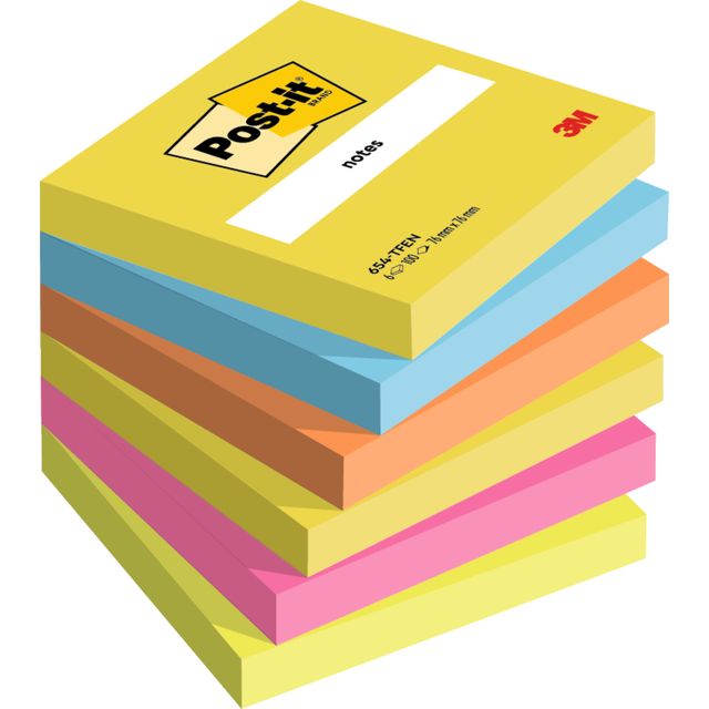Post-it - Notizblock 3m 654 76x76mm energetische Farben | 12 Stück